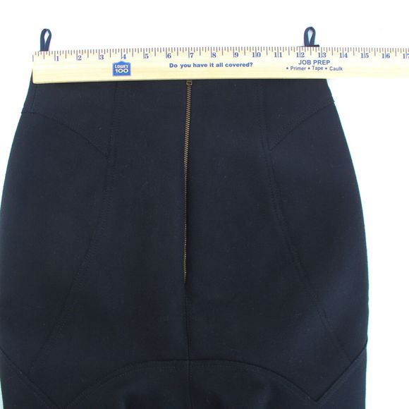 6267 Black Pencil Skirt High Waist Knee Length 100% Virgin Wool Wiggle Midi 40/4 - Picture 10 of 11